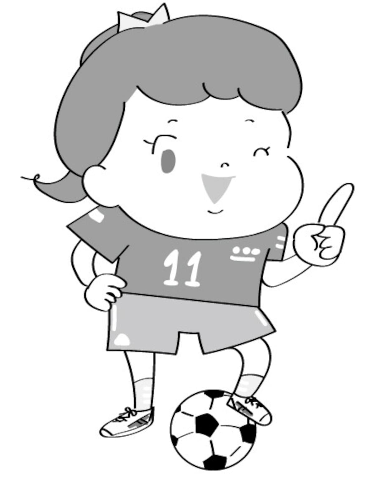 イラスト,無料,サッカー,スポーツ,部活動,習い事,モノクロ