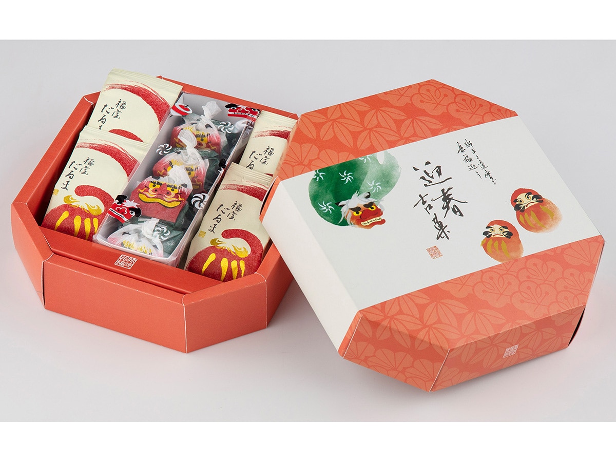 菓匠 清閑院「迎春吉菓」(福宝だるま×4個/お獅子×4個、税込1296円)