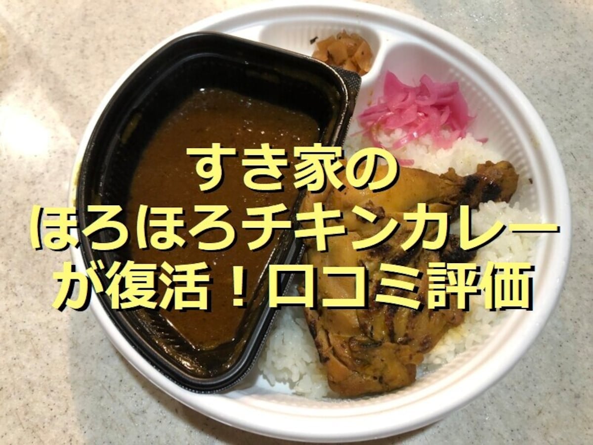 すき家の「炭火焼きほろほろチキンカレー」が復活！味は？テイクアウト可？口コミは？