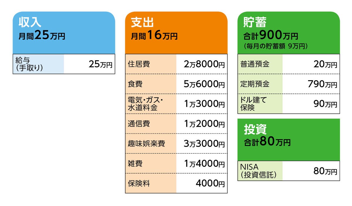 相談者「momo」さんの家計収支データ