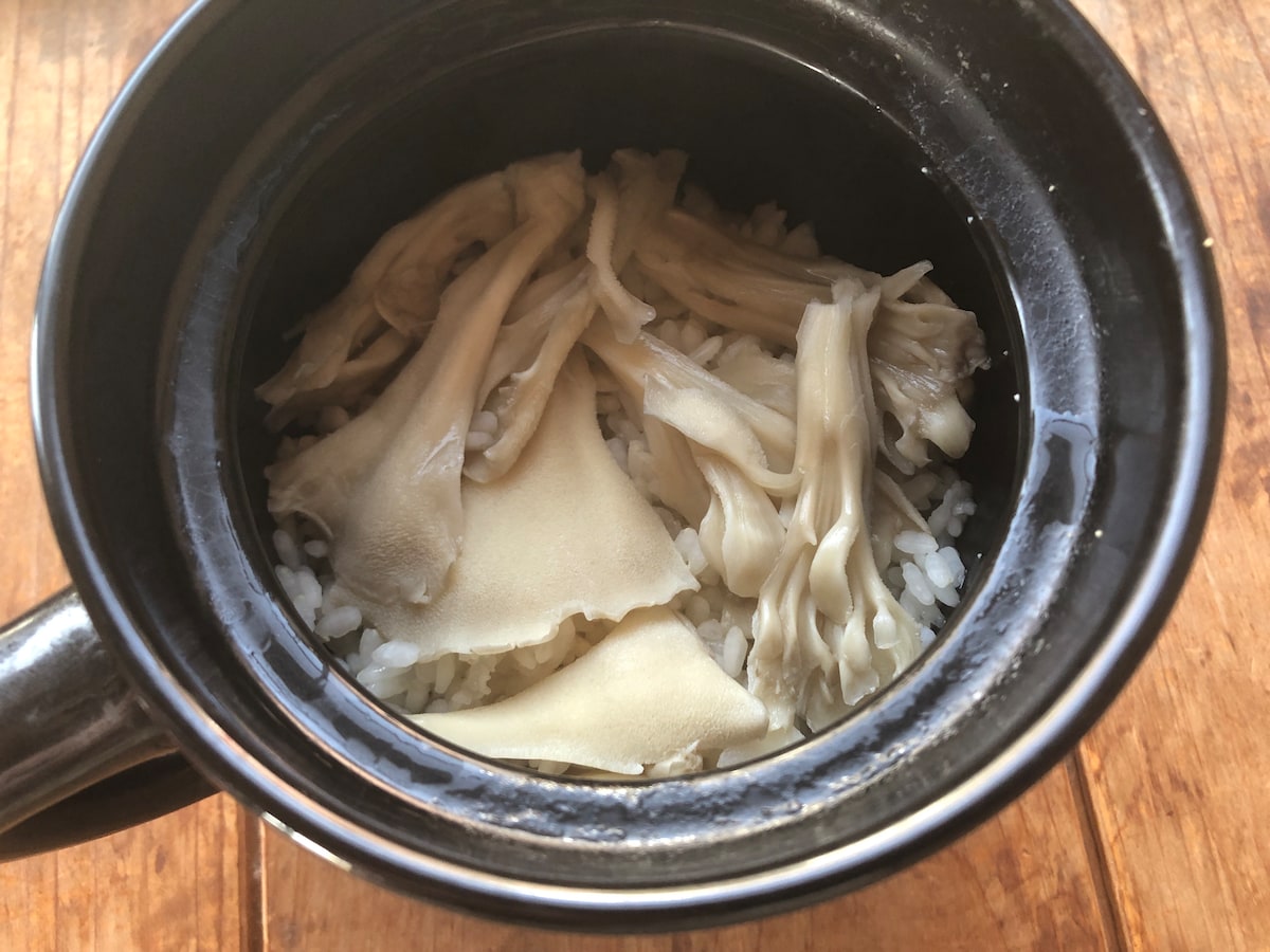 電子レンジから取り出して蒸らす