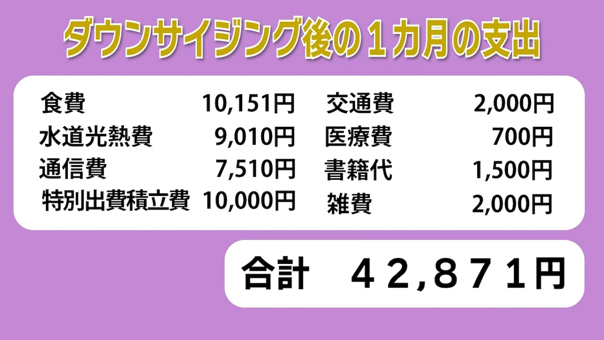 紫苑さんの現在の1カ月の支出