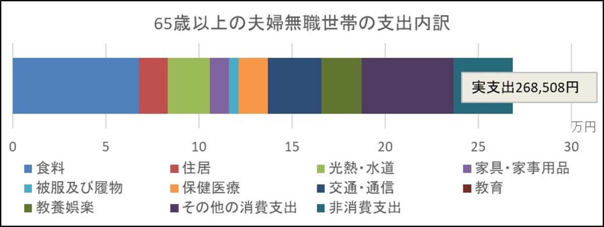 65歳以上,無職,支出