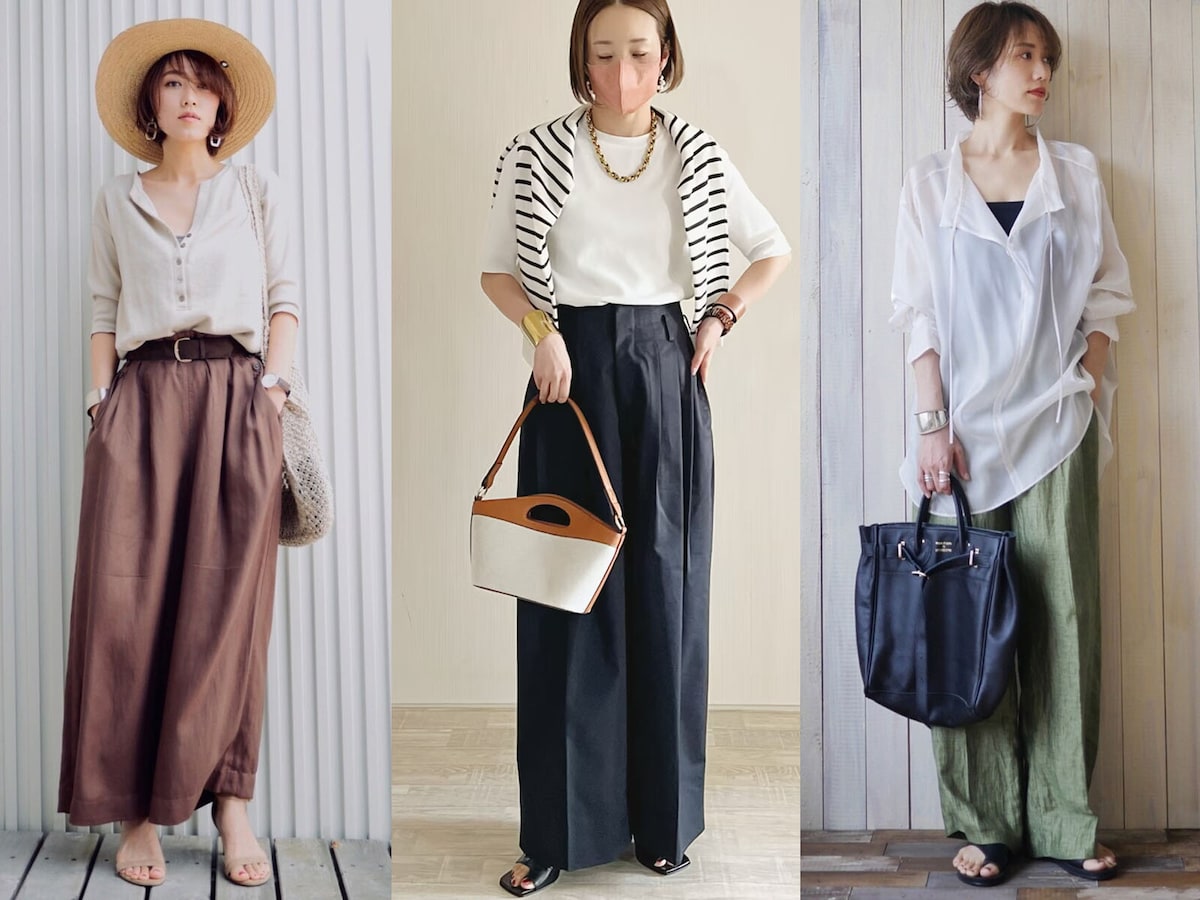 夏こそワイドパンツコーデ！【GUやユニクロも注目】キレイめタック入りが大注目