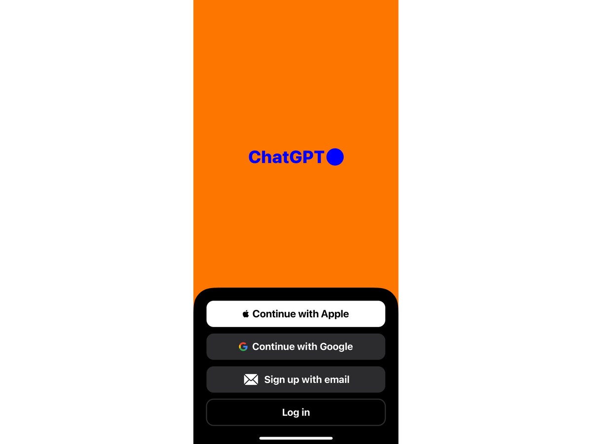 ChatGPTアプリのログイン画面