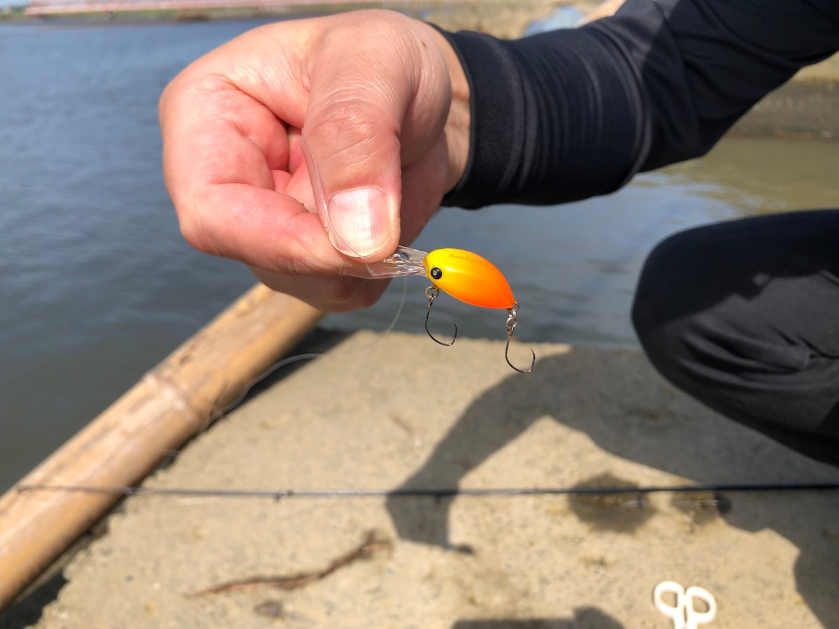 ハゼクラをつけて、投げてみる