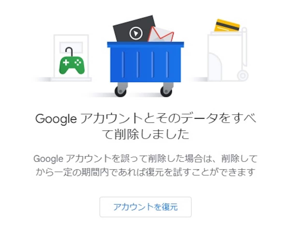 アカウントの削除が完了