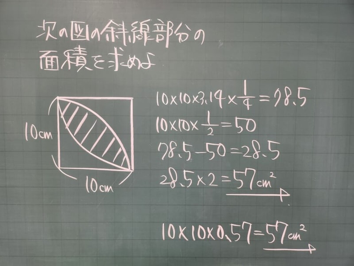 葉っぱ型の面積