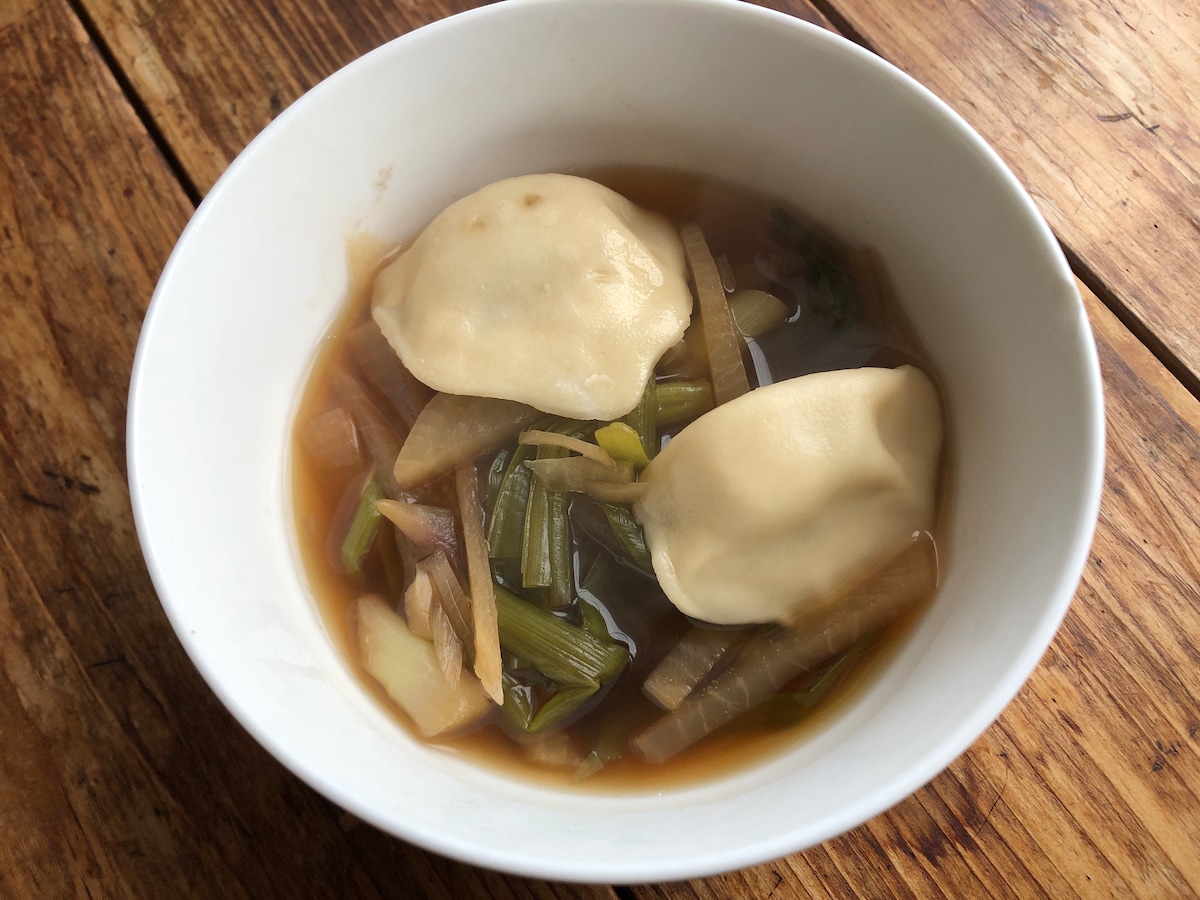 業務スーパーの「えび餃子」を使ったスープ餃子