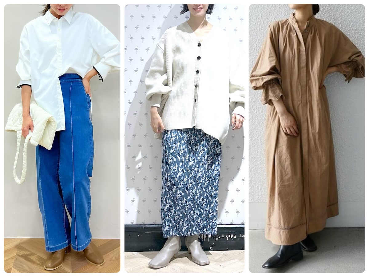 足もとにショートブーツを取り入れて秋らしいコーディネートに