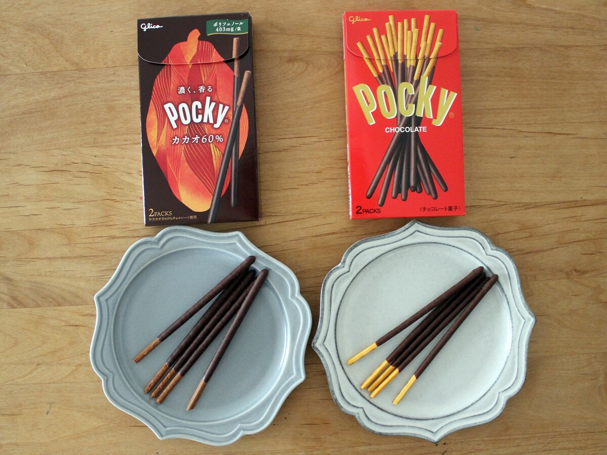 ポッキーカカオ60％食べ比べ
