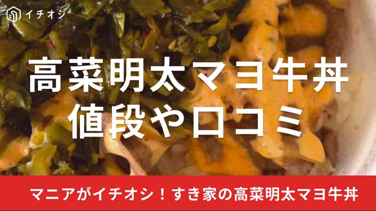 すき家「高菜明太マヨ牛丼」はうまい！辛さが心地よい！