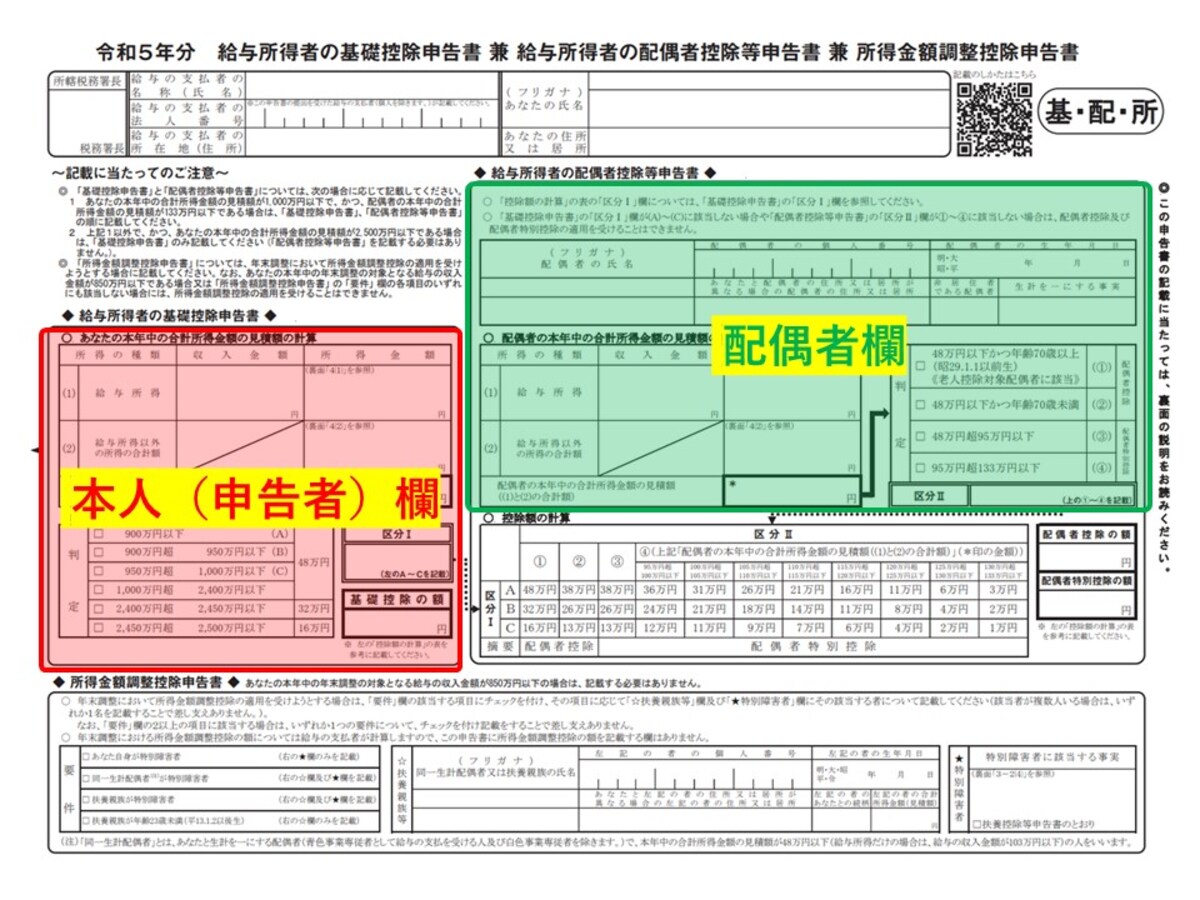 配偶者控除,配偶者特別控除,年間所得計算