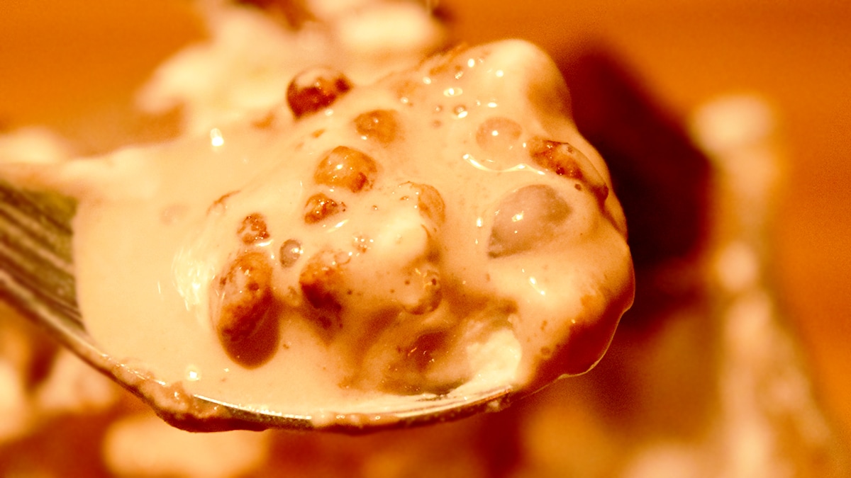 パフェ下の方には、ザクザクした食感のチョコレートフレークが入っています。