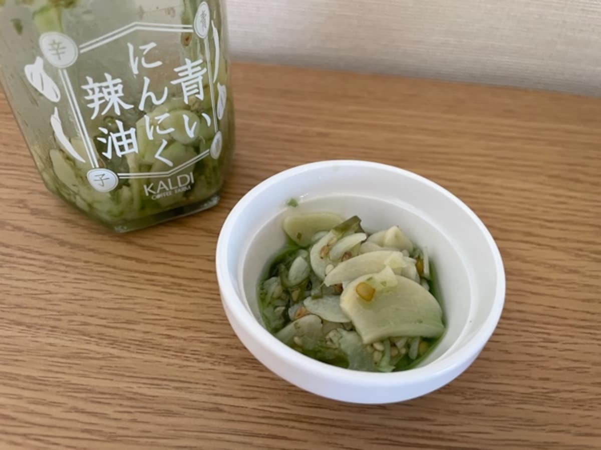 カルディ　青いにんにくラー油