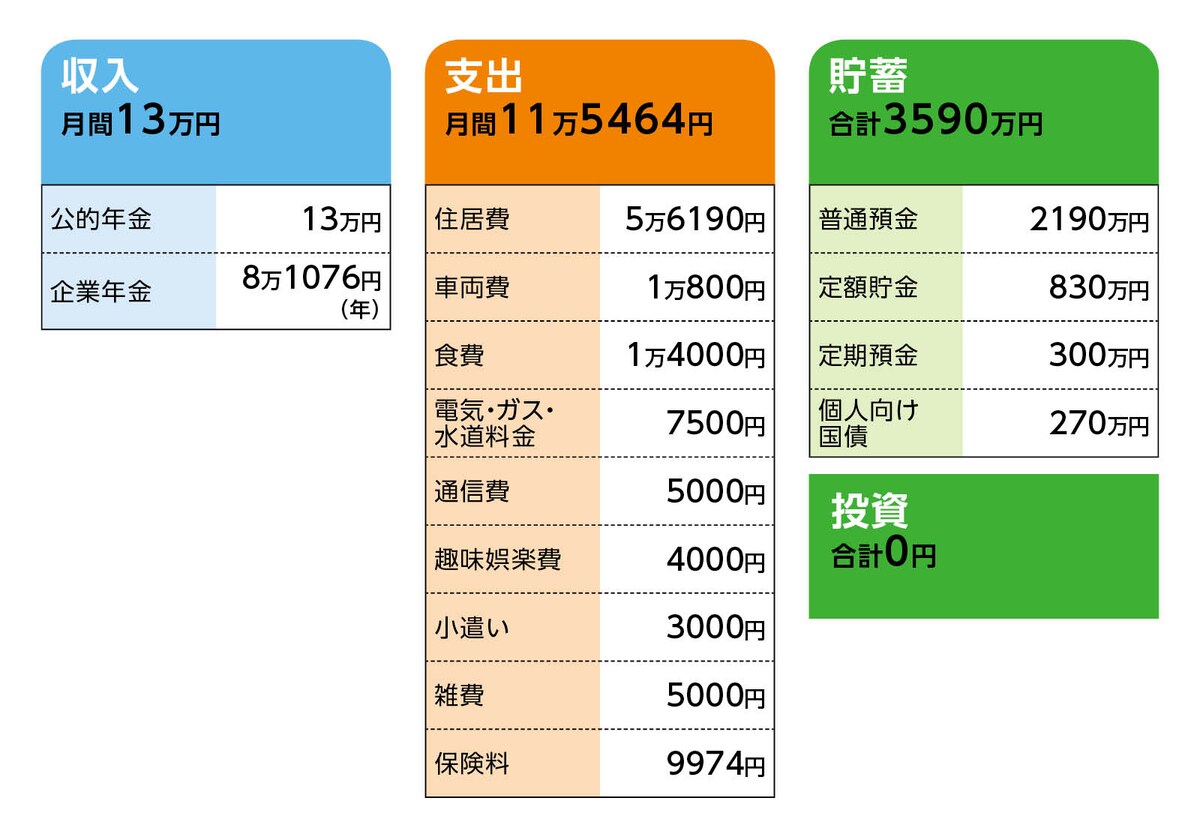 相談者「ニャンコ」さんの家計収支データ