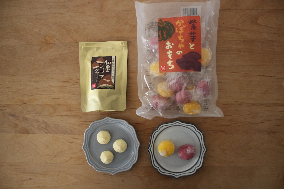 カルディ「紫芋とかぼちゃのおもち」「和栗のショコラクッキー」