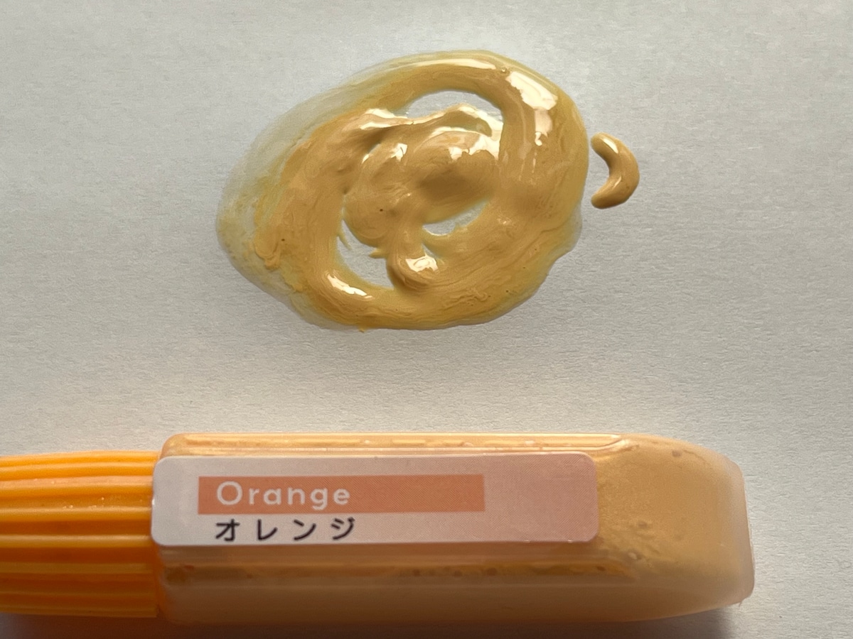 セリアの「水彩えのぐ　パステルカラー」のオレンジ