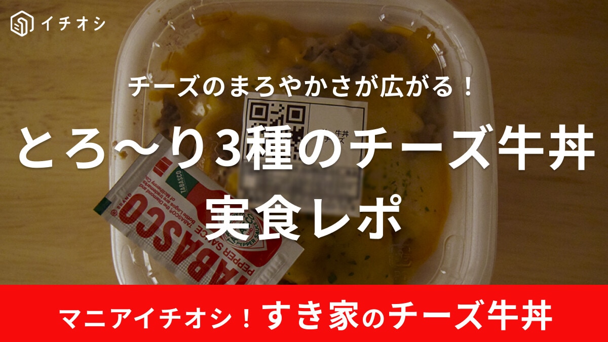 すき家の「チーズ系牛丼」が美味しい！値段は安いけどカロリーが高い？持ち帰りオーダーで実食レポしてみた