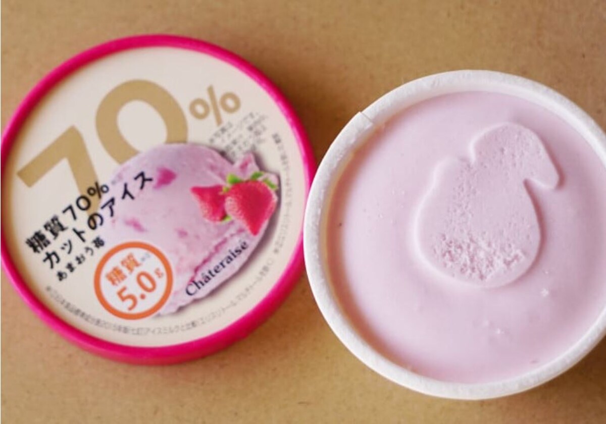 シャトレーゼの「糖質70％カットのアイス あまおう苺」