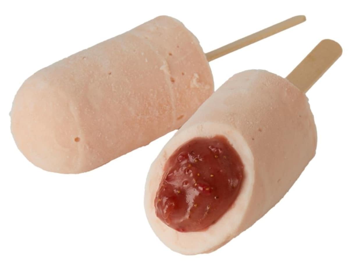 シャトレーゼ「和菓子アイス ミルク饅頭 あまおう苺」