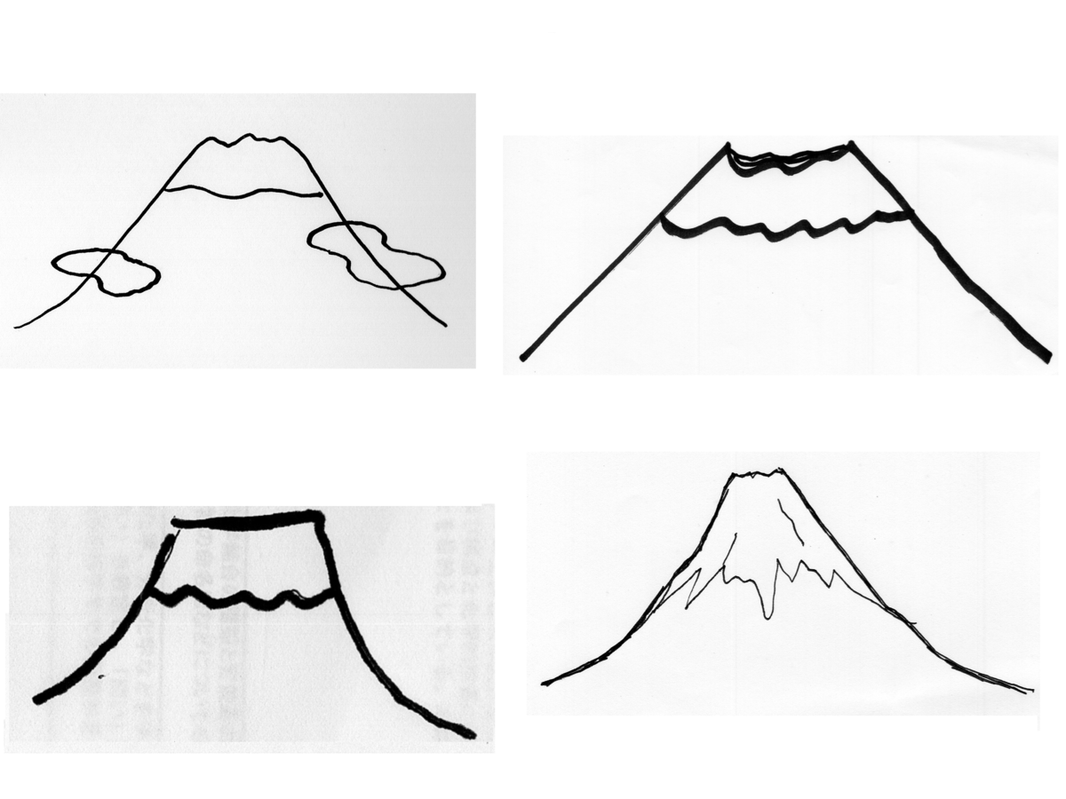垂直水平錯視,富士山,イラスト