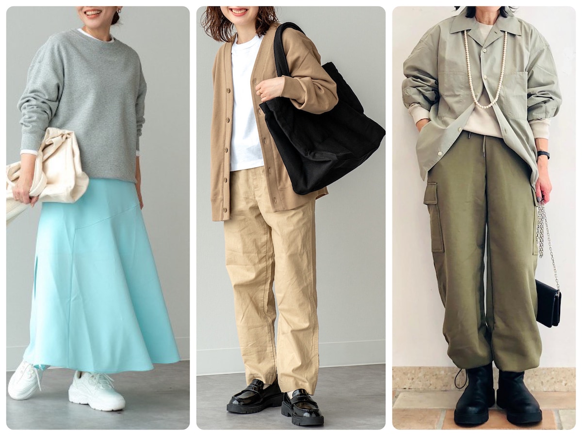 春はあたたかみもあって洗濯も簡単な「スウェット素材」が使える！