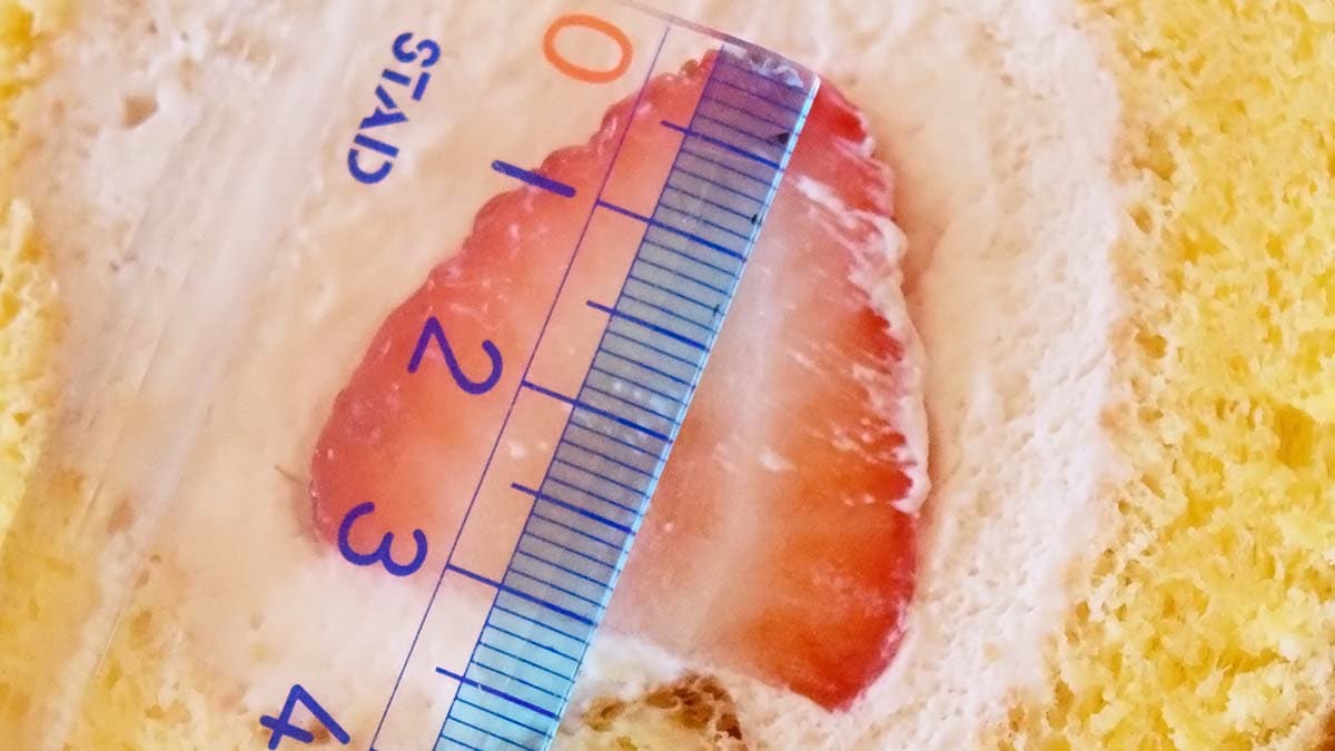 いちごの高さは約3cm