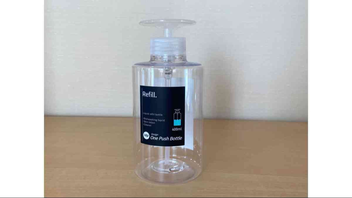 ダイソーの「1dp ワンプッシュボトル400ml 丸 クリア」