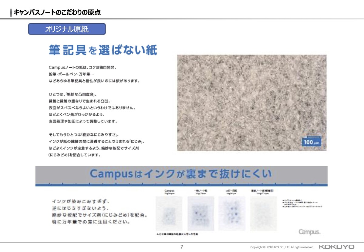 筆記具を選ばない紙の解説画像