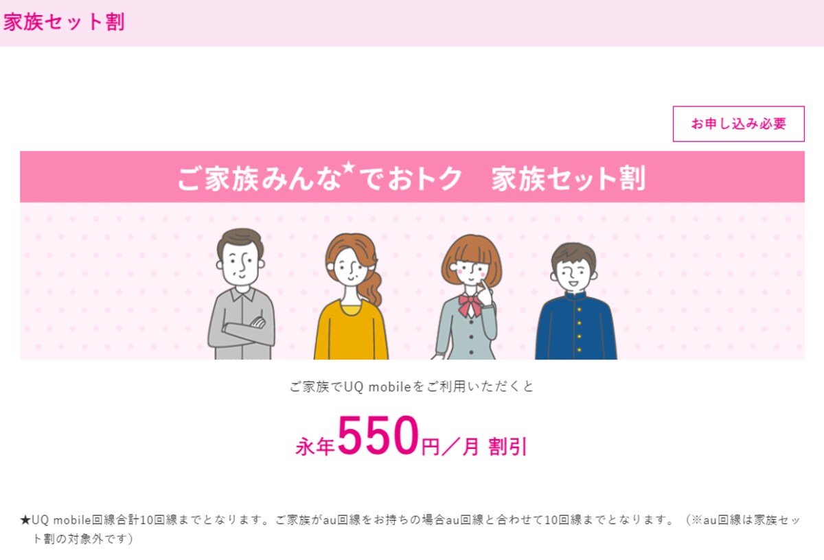 携帯電話の家族割引