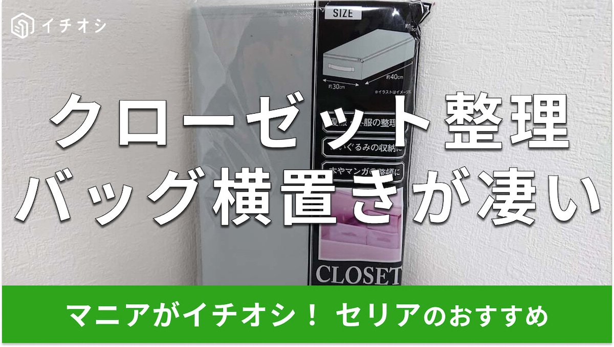 100均セリア「クローゼット整理バッグ 横置きタイプ」は収納力に定評◎口コミは？