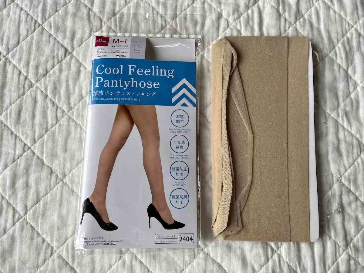 ダイソーの「涼感パンティストッキング（M-L、クリアベージュ）」