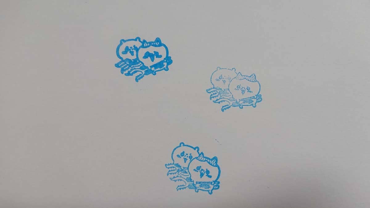 セリアの「ちいかわスタンプコレクション」を捺してみた