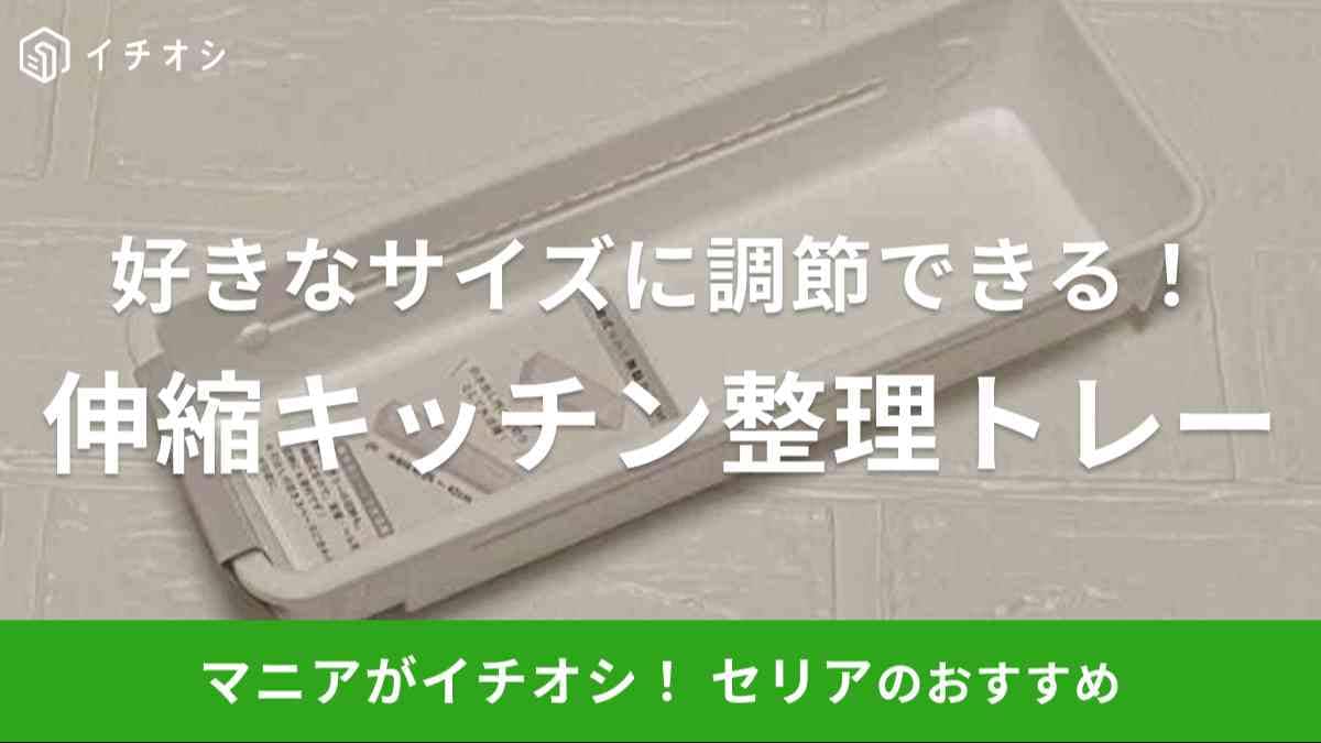 セリアの「伸縮キッチン整理トレー」が便利