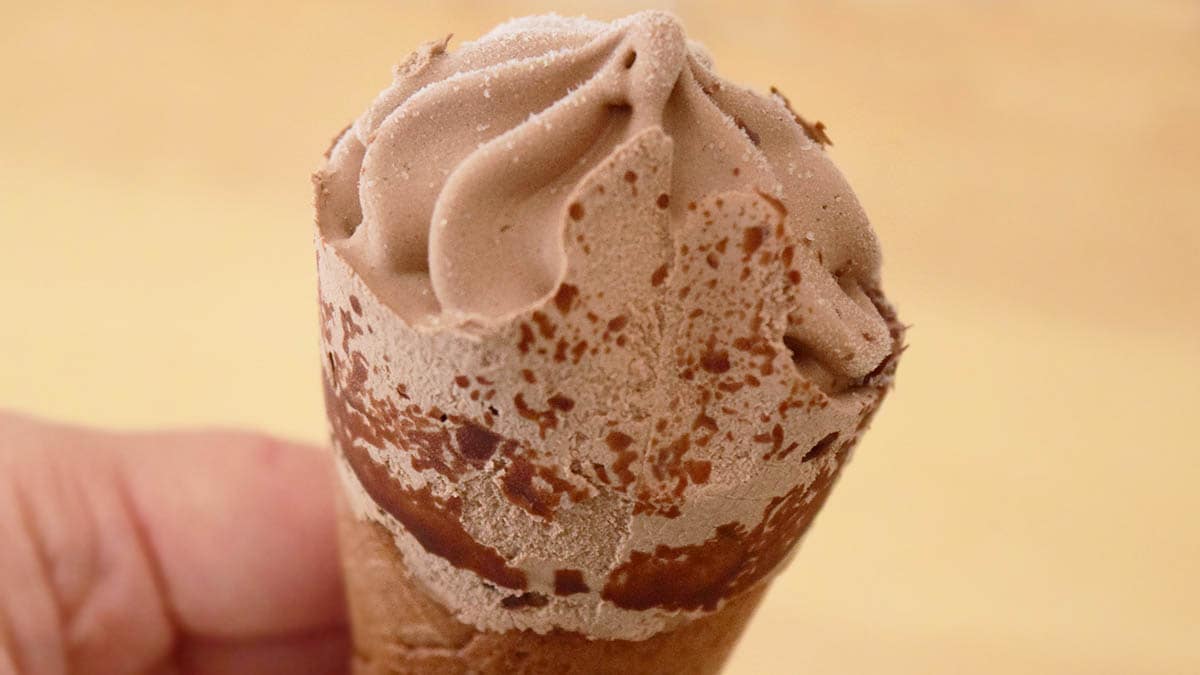 ややビターで濃密なチョコレートの味わいに、サクサク香ばしいシュガーコーンがよい仕事をしています。