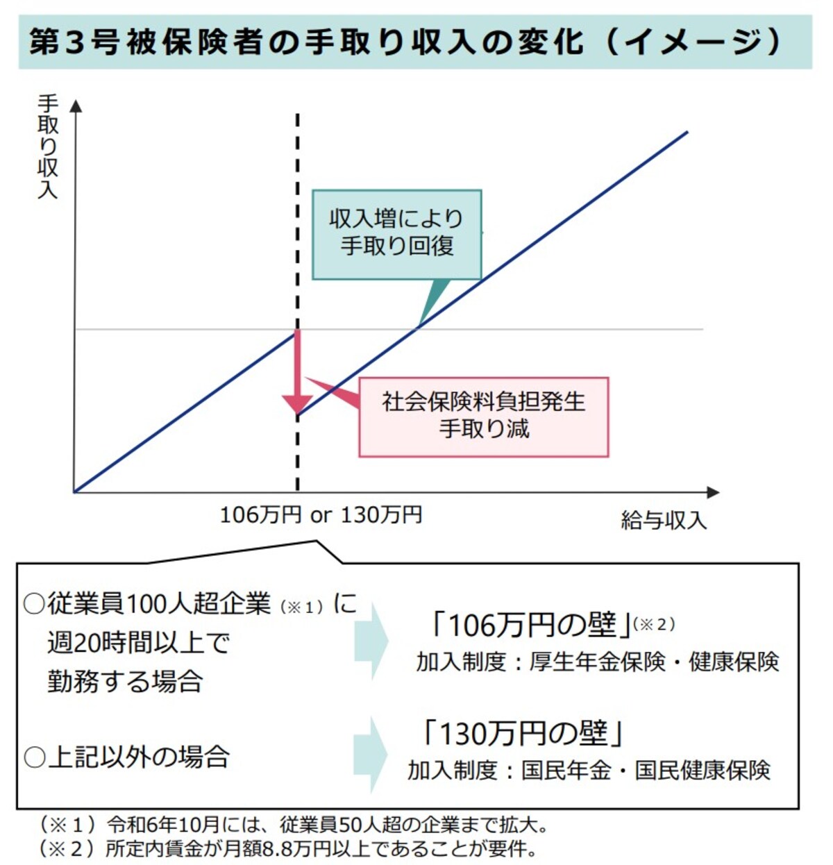 社会保険,年収の壁,106万円,130万円,厚生労働省