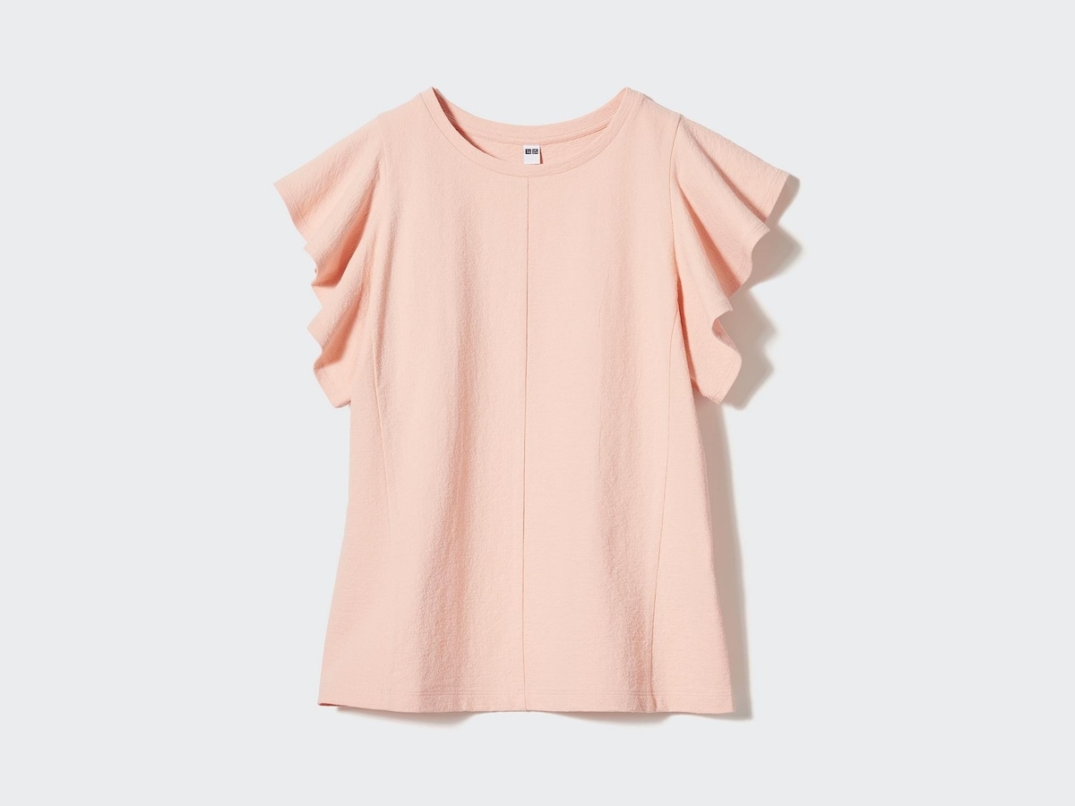 ユニクロ　ラッフルスリーブT　1500円（税込）