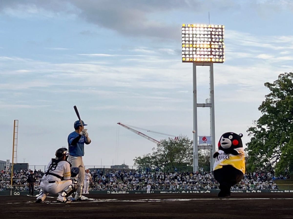 リブワーク藤崎台球場＝4月10日、熊本市（画像はくまモン公式Xより）