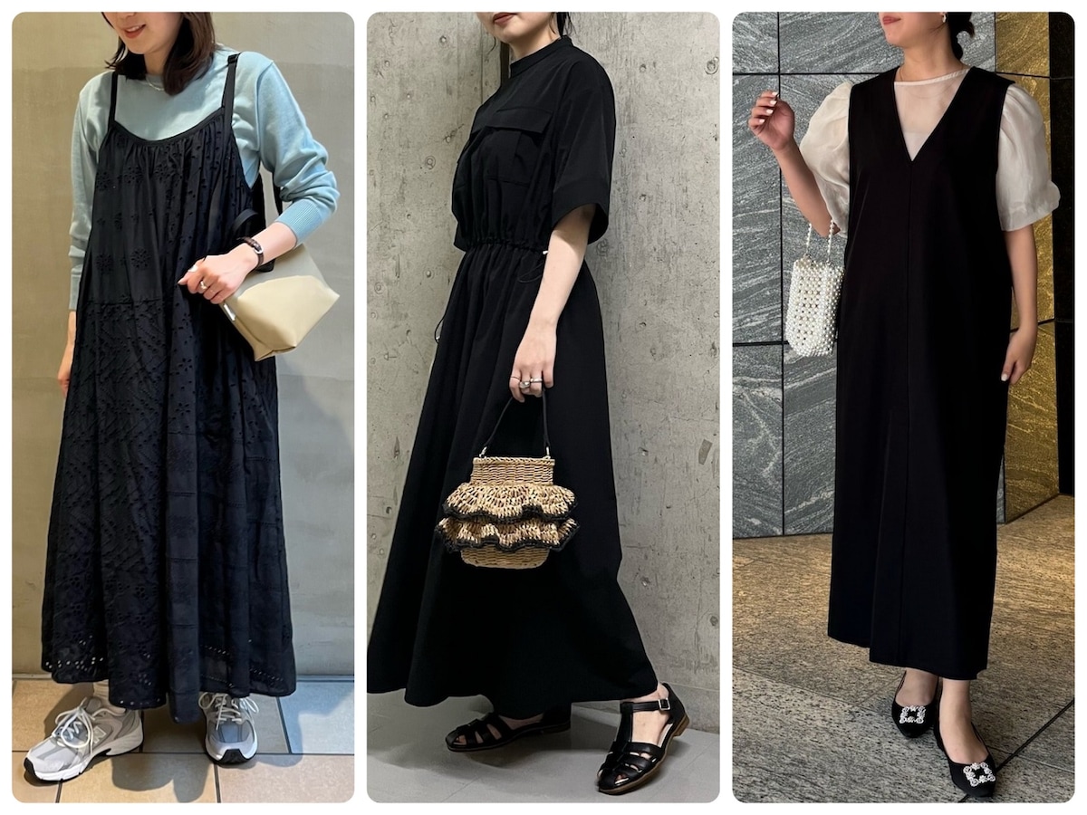 一枚あると万能！ 着まわし力の高い黒ワンピースの着こなしをご紹介します
