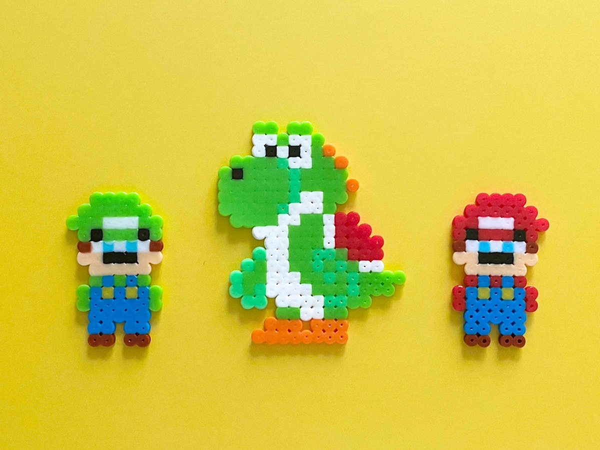ドット絵から始まったマリオはアイロンビーズにぴったり
