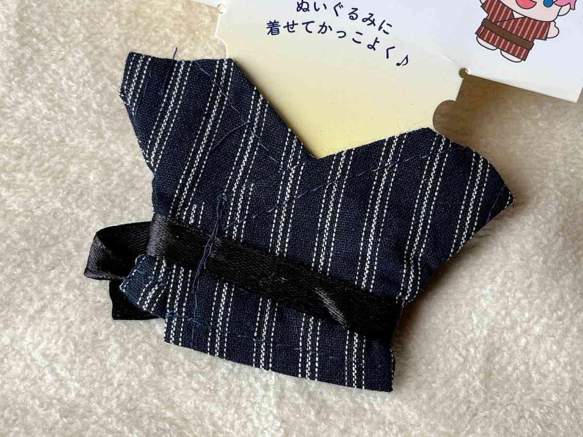 セリアの「ぬい用浴衣S ぬい活 ストライプ柄」はお祭りの日に使いたい
