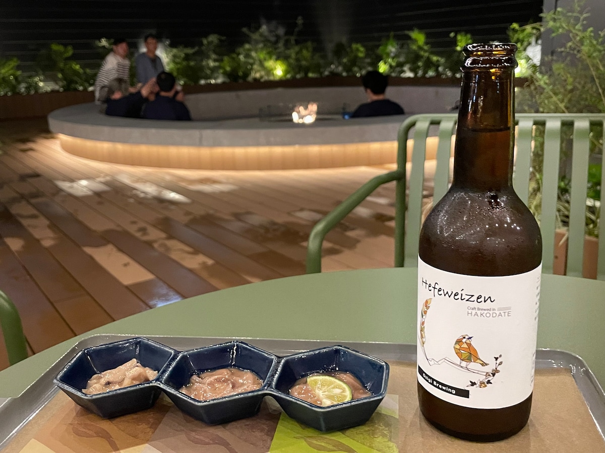 晩酌セット（クラフトビール＋イカの塩辛3種　1500円税込）