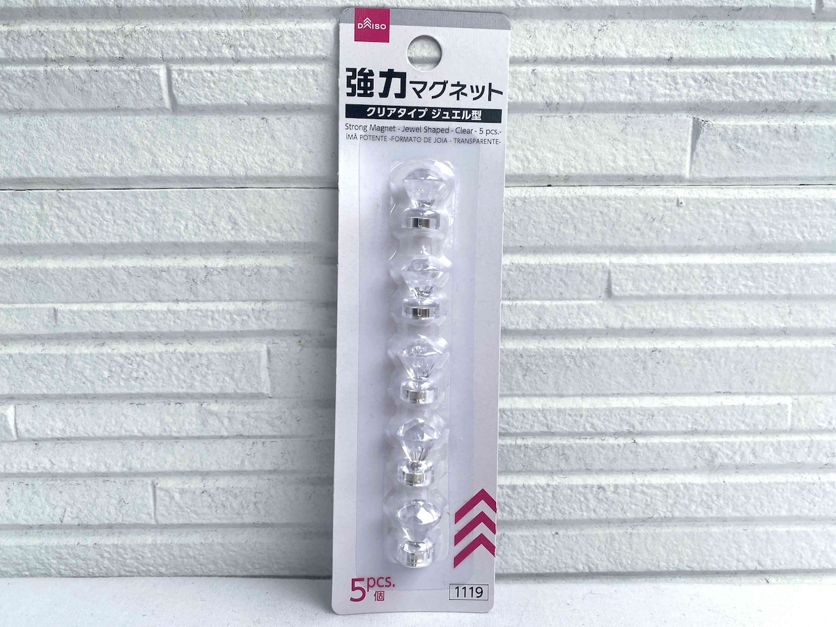 宝石のような形がおしゃれでかわいい「強力マグネット クリアタイプ ジュエル型」