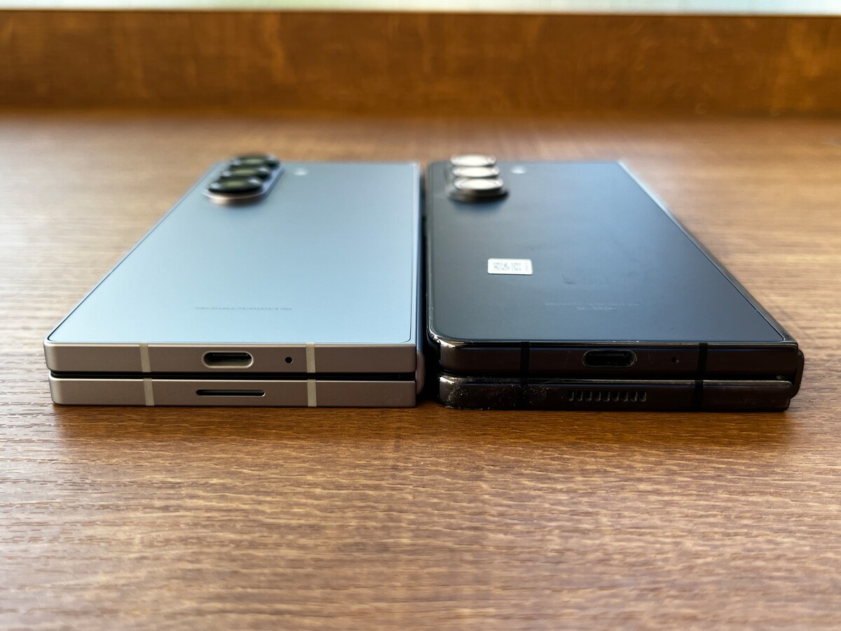 Galaxy Z Fold6とGalaxy Z Fold5の厚さの比較