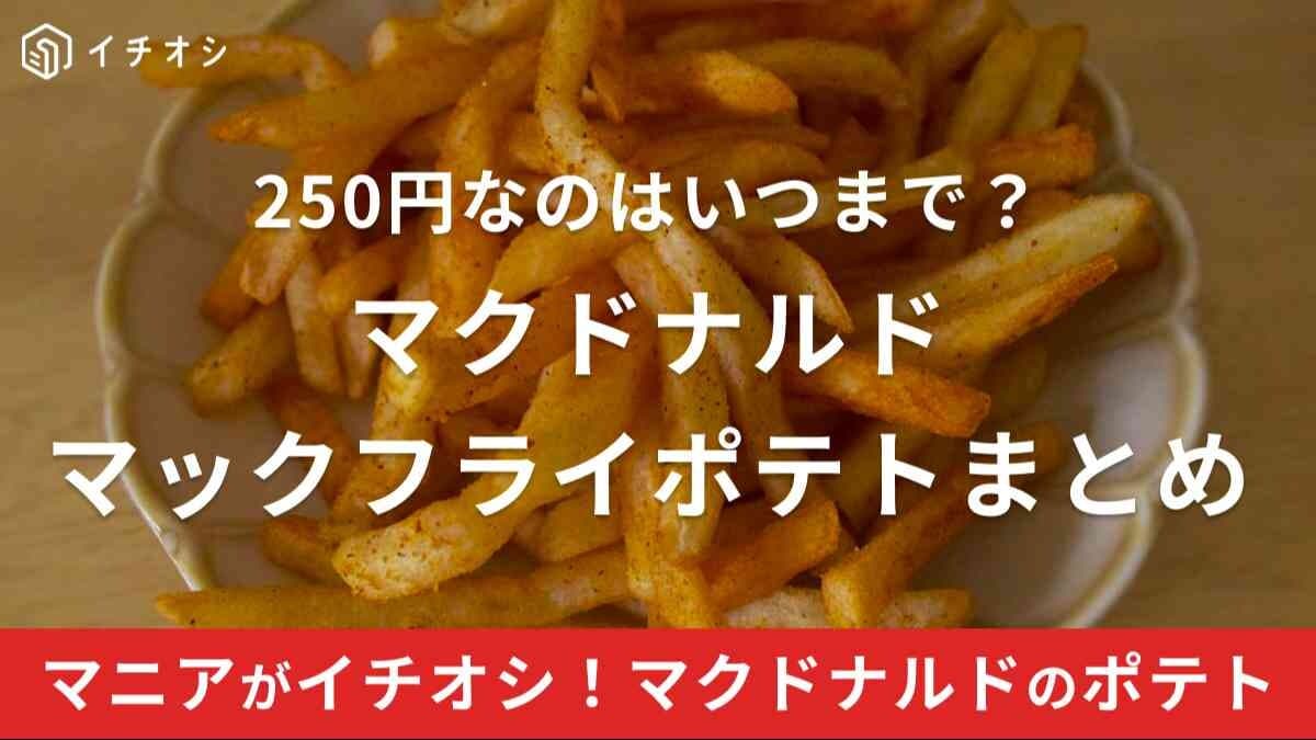 マクドナルドのポテトSML値段一覧！250円はいつからいつまで？