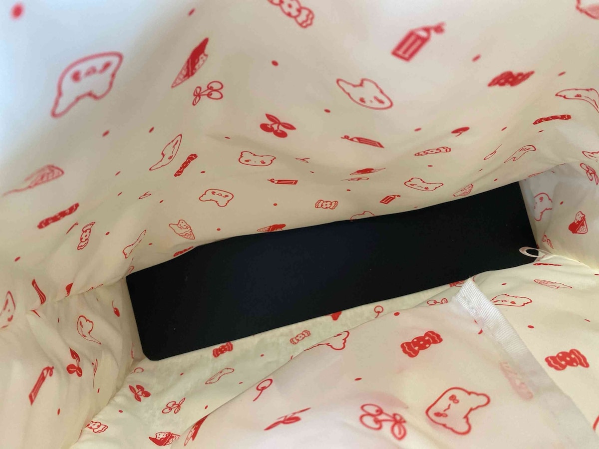 6.できた底板をトートバッグに入れる