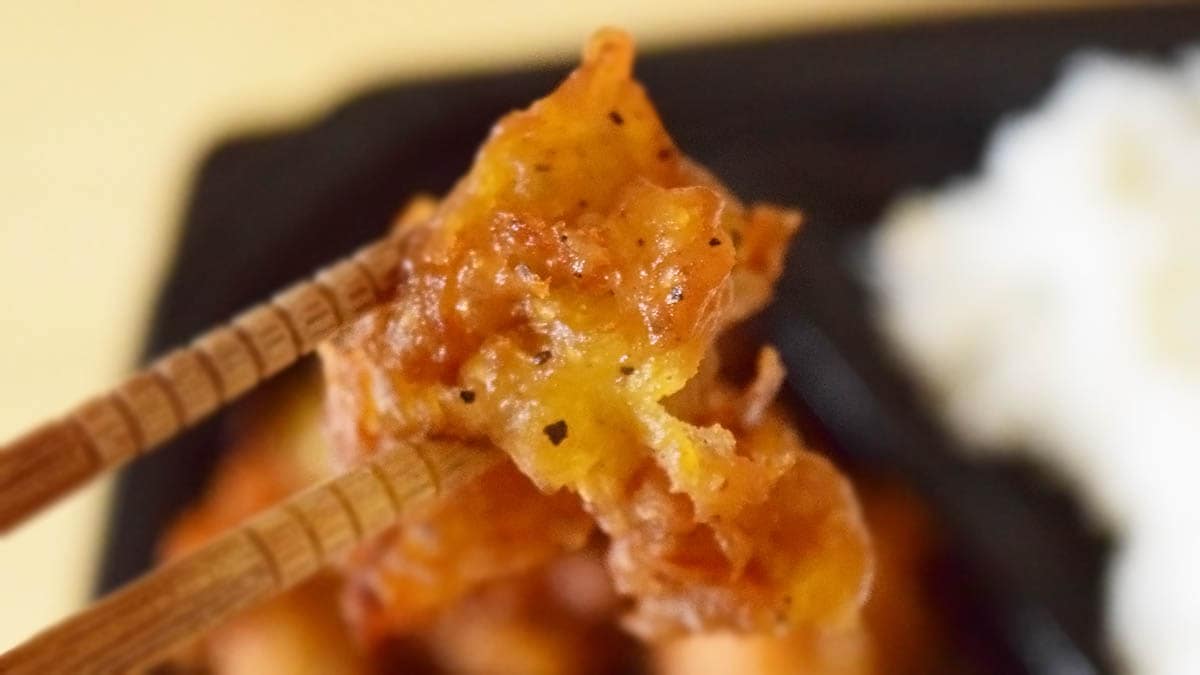 本当にフライドチキンの皮だけ。