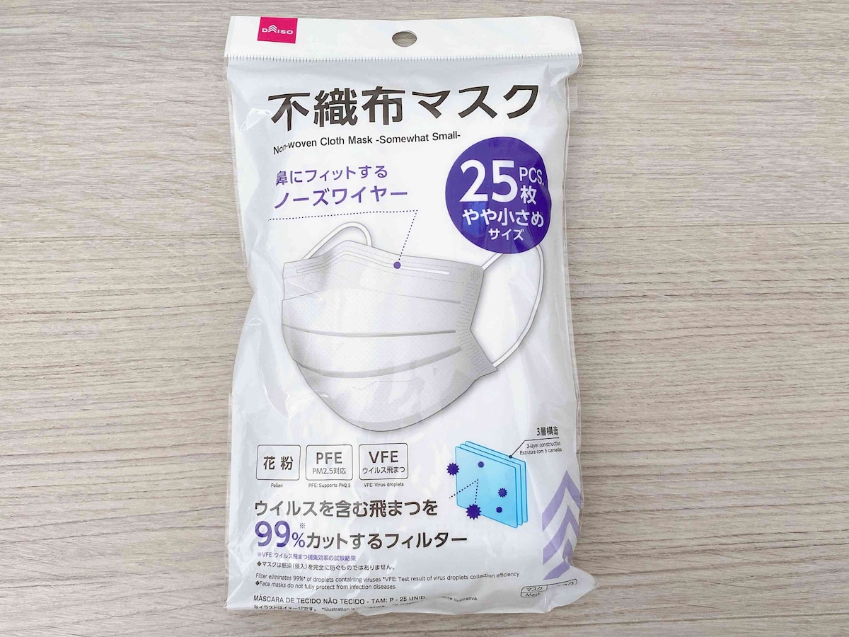 小さめサイズのマスクを探している人におすすめ「不織布マスク やや小さめ」