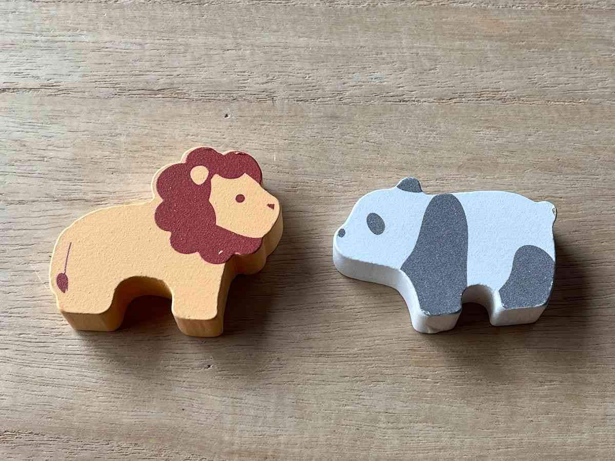 セリアの「木製おままごと 動物 2P」